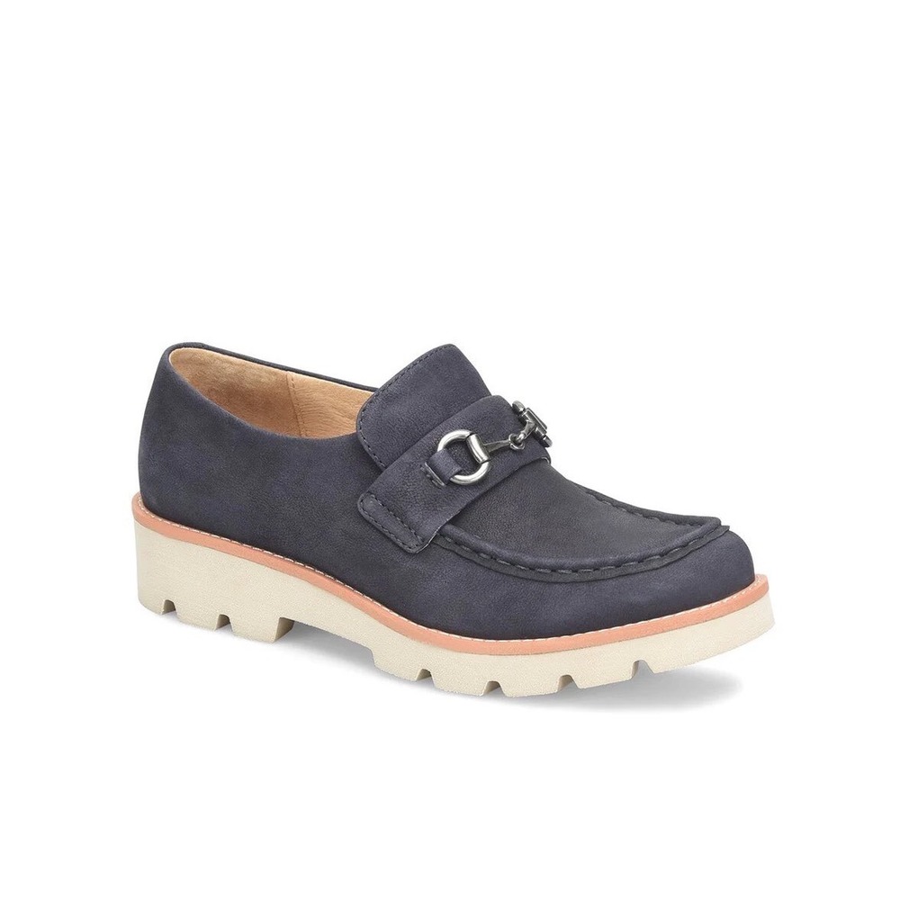 Sofft Navy Blue Leather Horsebit Loafers Lug Sole Platform SF0071477 Womens 9.5M
